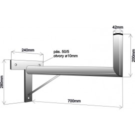 Držák na zeď 70 cm