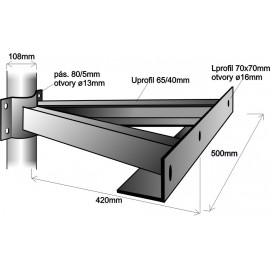 Držák stožáru průměr 108mm na zeď PROFI