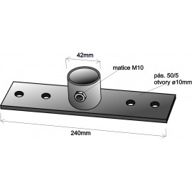 Stožárová patka 42mm délka 13cm