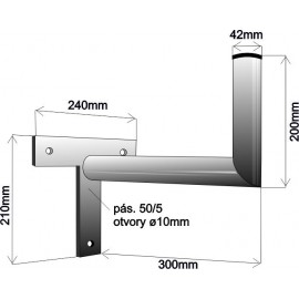 Držák na zeď 30 cm - žárový zinek